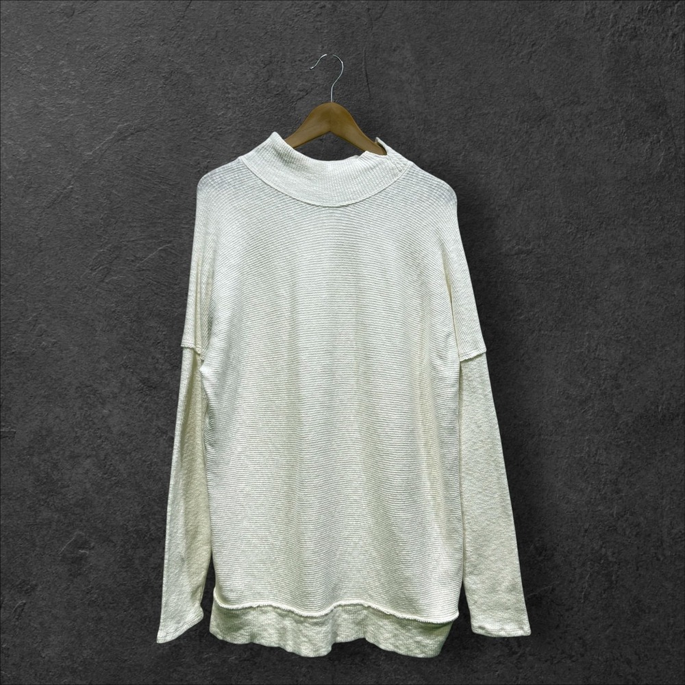 We The Free Free People‎ Ivory Mock Neck Thermal Top Womens Medium